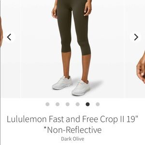 Lululemon Tights “ fast and free crop tights” 6